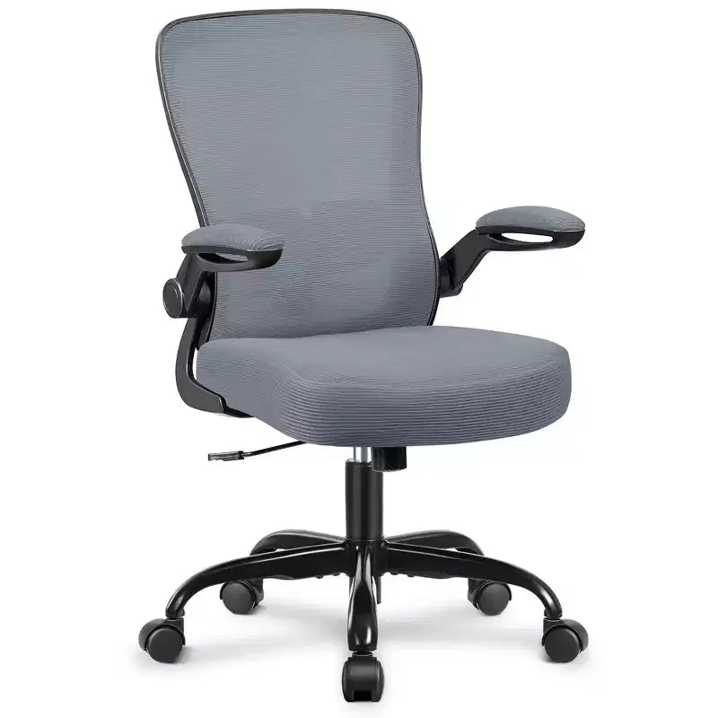Chaise de bureau ergonomique KERDOM, Chaise d'ordinateur en maille, avec soutien lombaire, accoudoirs rotatifs et réversibles, réglable en hauteur