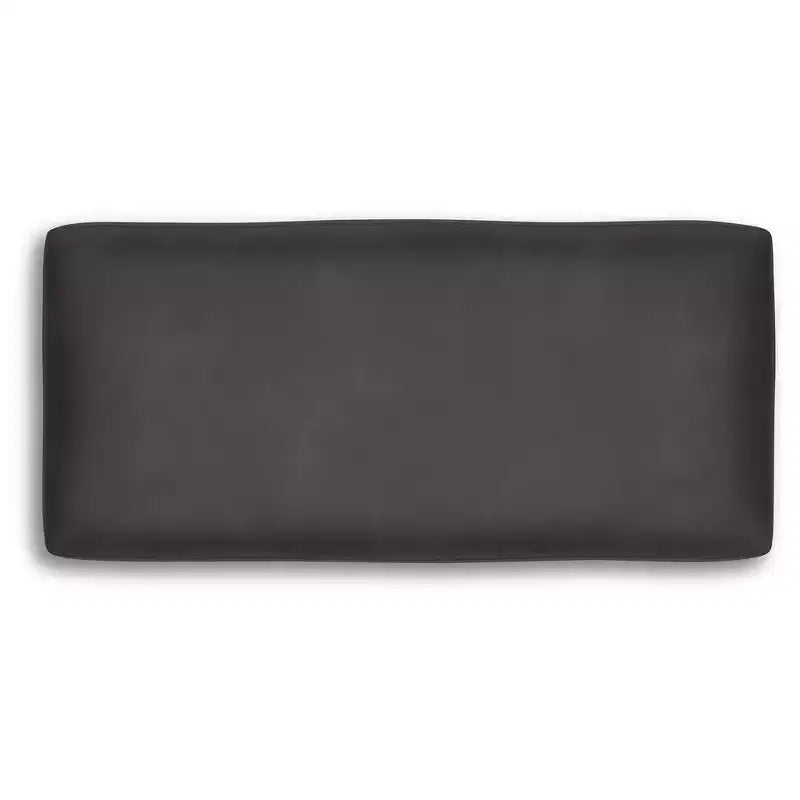 Signature Design by Ashley Brickett Grand pouf d'appoint, revêtement en faux cuir ultra doux, gris ombre