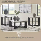 Signature Design by Ashley Sharstorm - Ensemble de tables d'appoint, table basse et 2 tables d'appoint, gris bicolore