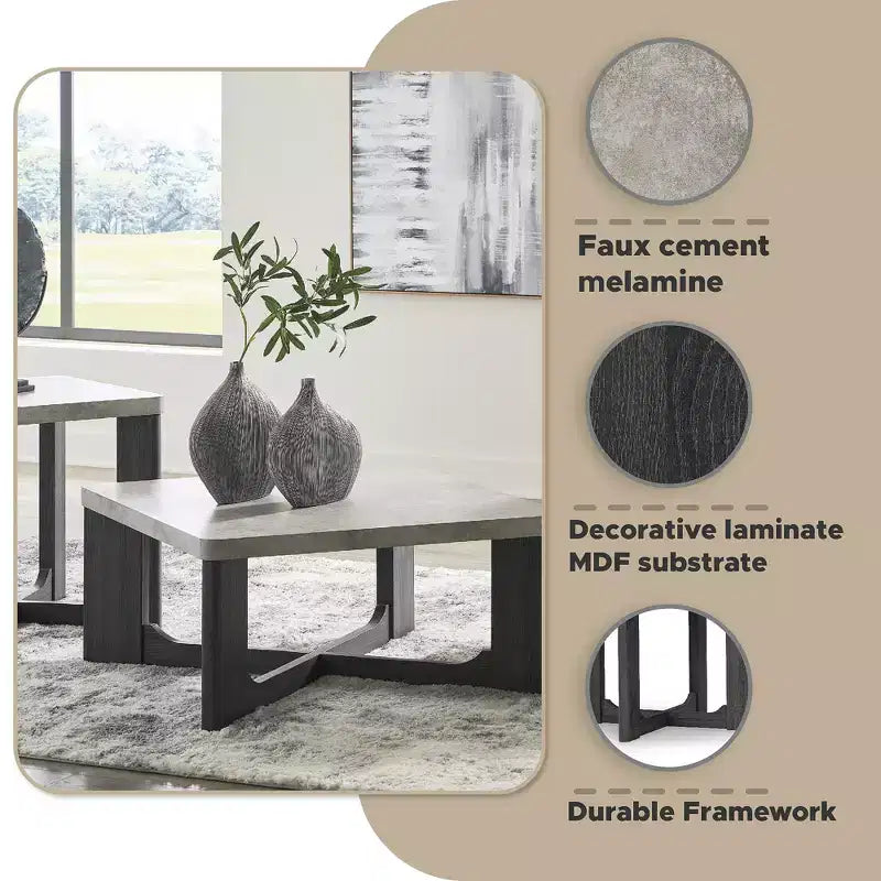 Signature Design by Ashley Sharstorm - Ensemble de tables d'appoint, table basse et 2 tables d'appoint, gris bicolore