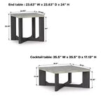 Signature Design by Ashley Sharstorm - Ensemble de tables d'appoint, table basse et 2 tables d'appoint, gris bicolore