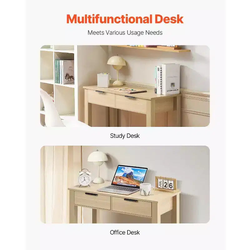 Bureau d'étude pour enfants avec deux tiroirs pour chambre à coucher Aspect bois compact