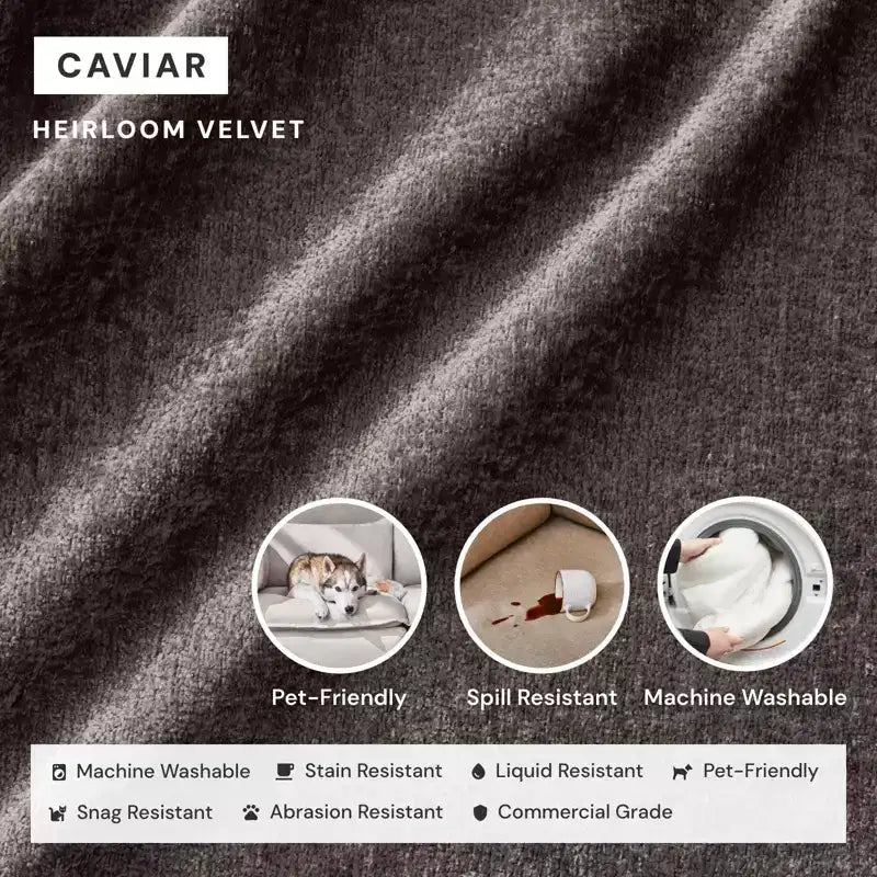 Canapé sectionnel en U Anabei modulaire lavable 6 places + pouf | Assise Deluxe+ et oreiller Cloud