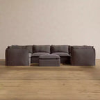 Anabei Modular Washable 6-Seater U-Sectional Sofa + Ottoman | Deluxe+ Seat & Cloud Pillow
