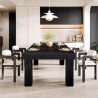Table de salle à manger rectangulaire moderne Lantine 63'' avec pieds coniques robustes, noire, pour salle à manger, café, restaurant, montage facile.