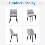 Lot de 2 chaises de salle à manger modernes en tissu rembourré, siège rembourré et pieds en bois robustes, assise confortable pour cuisine, restaurant, salon