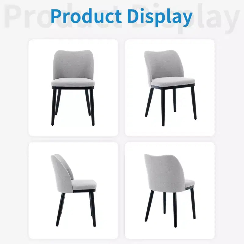 Lot de 2 chaises de salle à manger modernes en tissu rembourré, siège rembourré et pieds en bois robustes, assise confortable pour cuisine, restaurant, salon