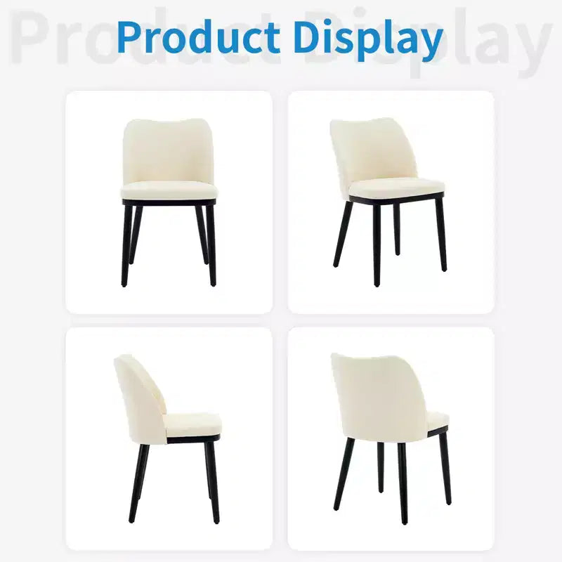 Lot de 2 chaises de salle à manger modernes en tissu rembourré, siège rembourré et pieds en bois robustes, assise confortable pour cuisine, restaurant, salon