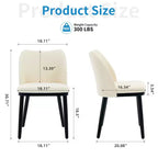Lot de 2 chaises de salle à manger modernes en tissu rembourré, siège rembourré et pieds en bois robustes, assise confortable pour cuisine, restaurant, salon