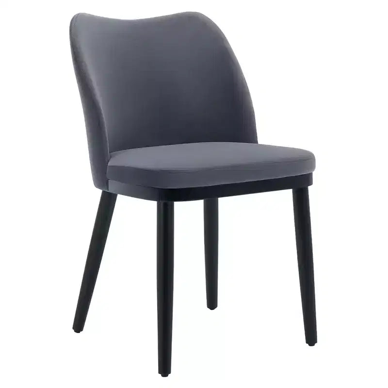Lot de 2 chaises de salle à manger modernes en tissu rembourré, siège rembourré et pieds en bois robustes, assise confortable pour cuisine, restaurant, salon
