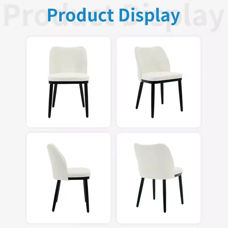 Lot de 2 chaises de salle à manger modernes en tissu rembourré, siège rembourré et pieds en bois robustes, assise confortable pour cuisine, restaurant, salon