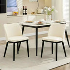 Lot de 2 chaises de salle à manger modernes en tissu rembourré, siège rembourré et pieds en bois robustes, assise confortable pour cuisine, restaurant, salon