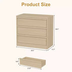 Commode 3/4 tiroirs pour chambre à coucher, Table de chevet en chêne naturel 3 tiroirs avec grand rangement, Petite table d'appoint moderne pour salon, chambre d'enfant