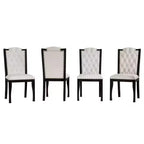 Chaises de salle à manger capitonnées GDFStudio Ziegler avec dossier haut capitonné à losanges et pieds en bois massif (lot de 4)