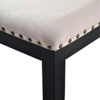 Chaises de salle à manger capitonnées GDFStudio Ziegler avec dossier haut capitonné à losanges et pieds en bois massif (lot de 4)