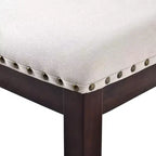 Chaises de salle à manger capitonnées GDFStudio Ziegler avec dossier haut capitonné à losanges et pieds en bois massif (lot de 4)