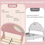 Lit enfant avec tête de lit capitonnée, design en forme d'arche, lit plateforme mignonne de princesse pour filles/garçons, support à lattes en bois