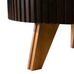 Table basse ronde ModernLuxe rétro avec rangement dissimulé, table d'appoint de salon en bois de style Mid-Century