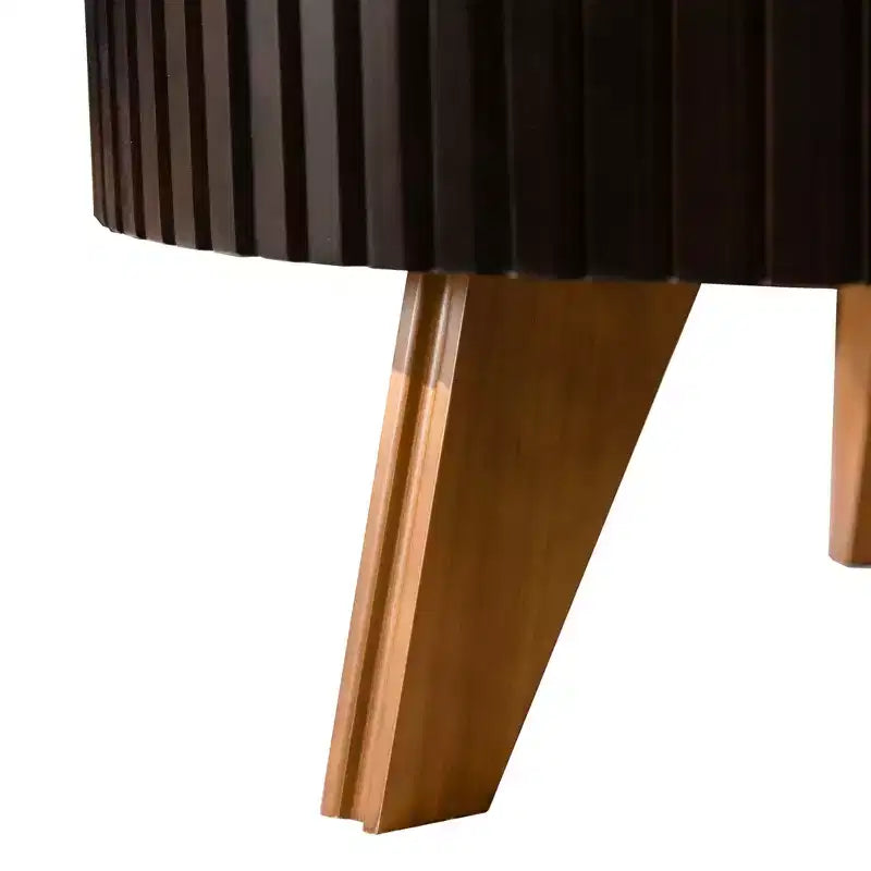 Table basse ronde ModernLuxe rétro avec rangement dissimulé, table d'appoint de salon en bois de style Mid-Century
