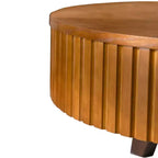 Table basse ronde ModernLuxe rétro avec rangement dissimulé, table d'appoint de salon en bois de style Mid-Century
