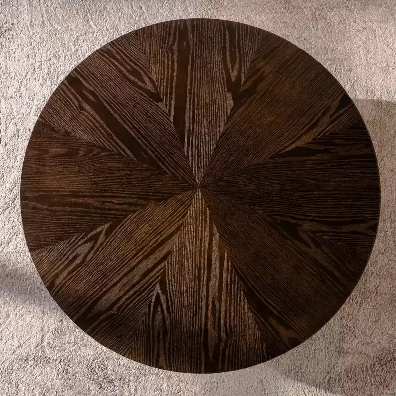 Table basse ronde ModernLuxe rétro avec rangement dissimulé, table d'appoint de salon en bois de style Mid-Century