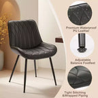 Lot de 4/6 chaises de salle à manger modernes du milieu du siècle, chaises de cuisine et de salle à manger rembourrées en similicuir avec dossier et pieds en métal, pour la réception d'invités