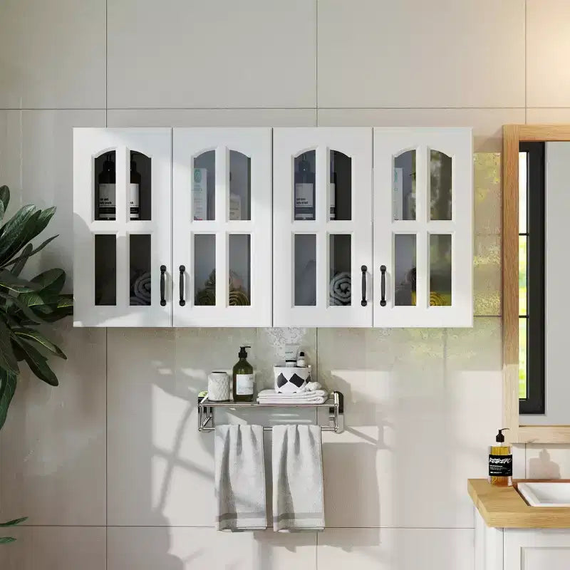 GDFStudio Joyce - Armoire murale moderne de 23,6 po avec 2 portes en verre