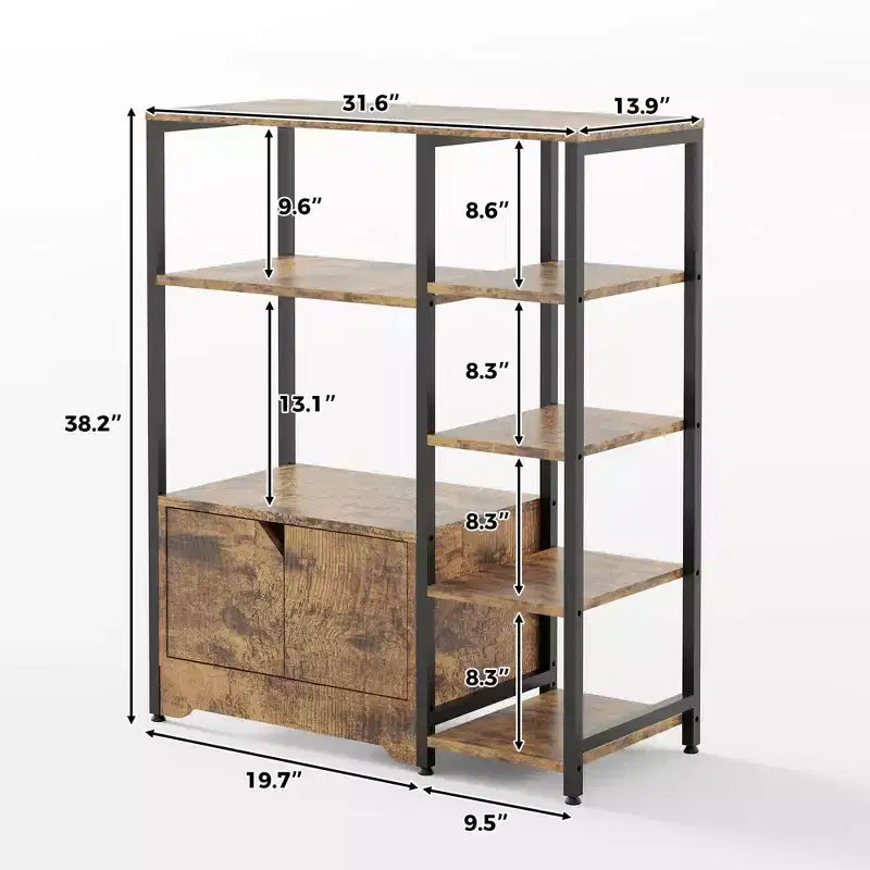Mini-bar à café – Étagère d'angle autoportante à 32 étagères et buffet avec portes, meuble de rangement à cadre métallique pour cuisine, bureau