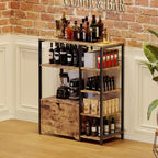 Mini-bar à café – Étagère d'angle autoportante à 32 étagères et buffet avec portes, meuble de rangement à cadre métallique pour cuisine, bureau