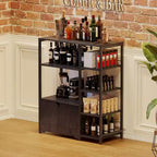 Mini-bar à café – Étagère d'angle autoportante à 32 étagères et buffet avec portes, meuble de rangement à cadre métallique pour cuisine, bureau