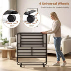 Lit pliant double Costway avec matelas de 5 pouces, matelas en mousse à mémoire de forme et cadre à lattes métalliques