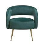 Fauteuil d'appoint moderne en velours GDFStudio avec pieds en métal doré
