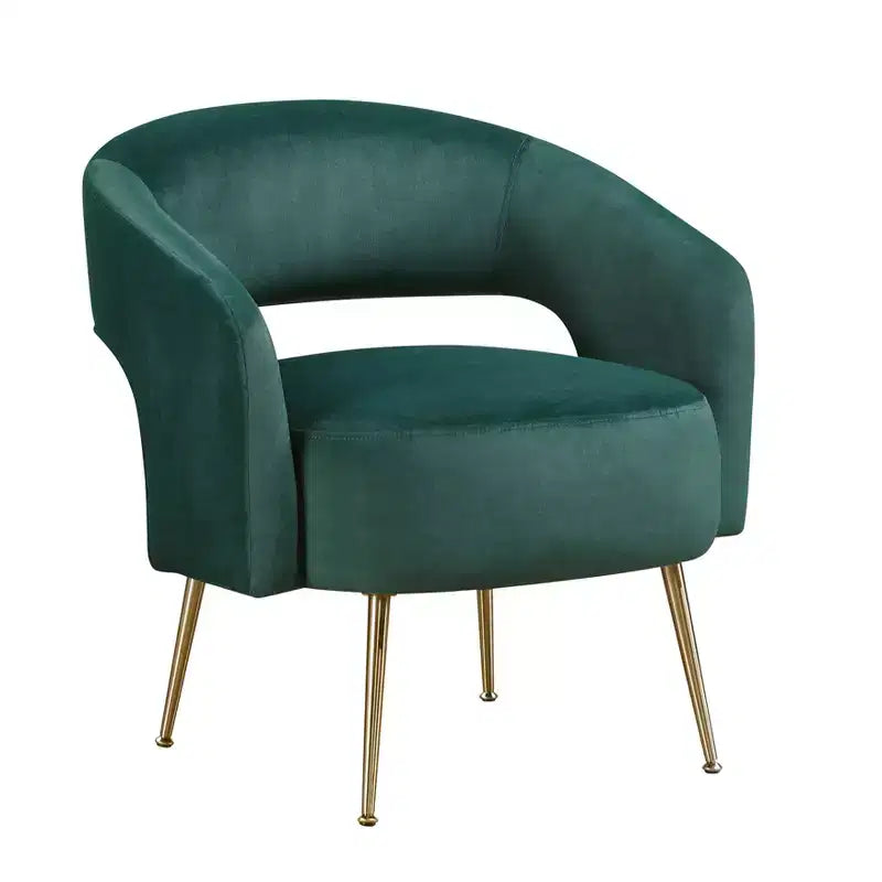 Fauteuil d'appoint moderne en velours GDFStudio avec pieds en métal doré