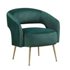 Fauteuil d'appoint moderne en velours GDFStudio avec pieds en métal doré