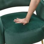Fauteuil d'appoint moderne en velours GDFStudio avec pieds en métal doré