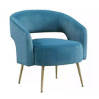 Fauteuil d'appoint moderne en velours GDFStudio avec pieds en métal doré