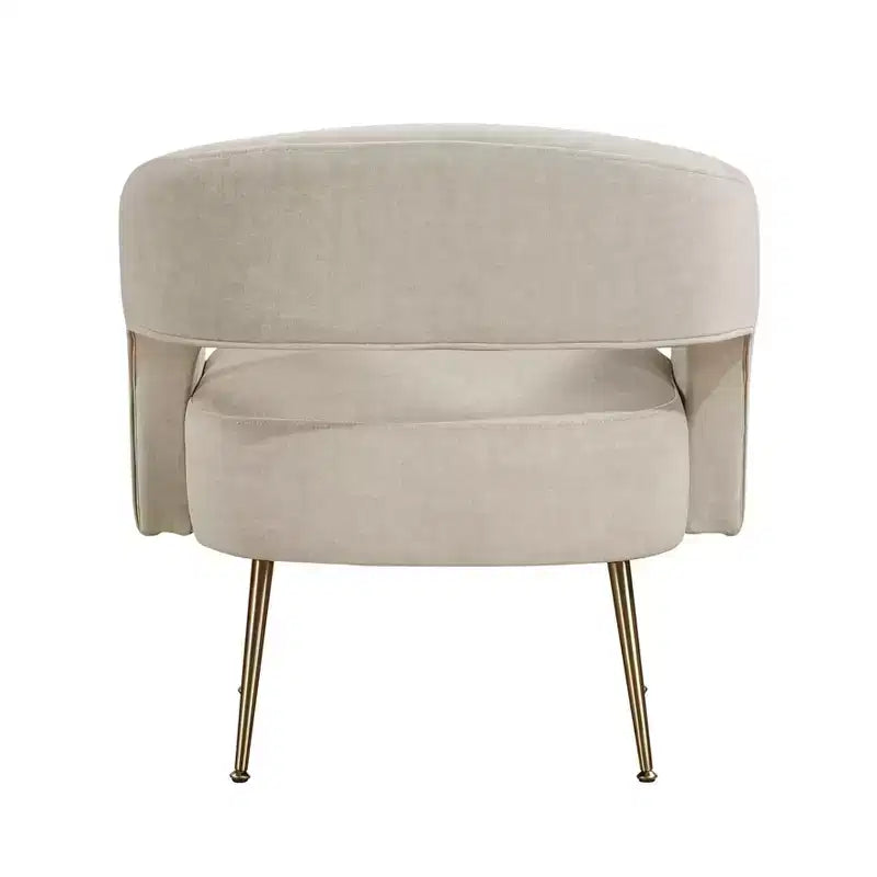 Fauteuil d'appoint moderne en velours GDFStudio avec pieds en métal doré