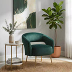 Fauteuil d'appoint moderne en velours GDFStudio avec pieds en métal doré