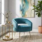 Fauteuil d'appoint moderne en velours GDFStudio avec pieds en métal doré