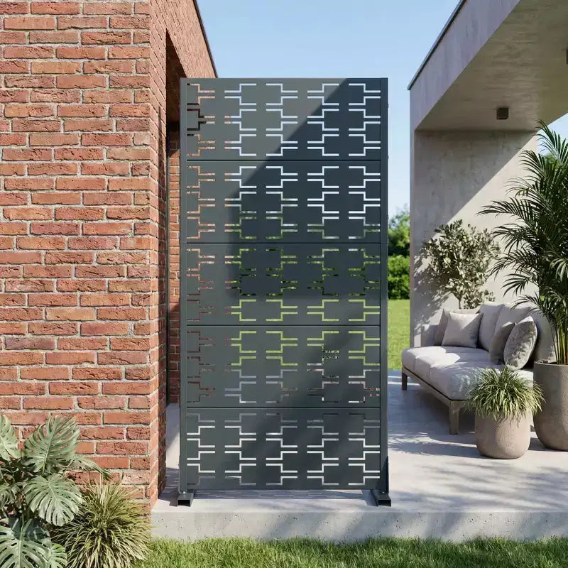 Panneau de clôture autoportant Dovelina Outdoor Metal Privacy Screen pour jardin, patio, terrasse, cour 72H x 35W/47W/70W/94W, 59H x 30W/60W