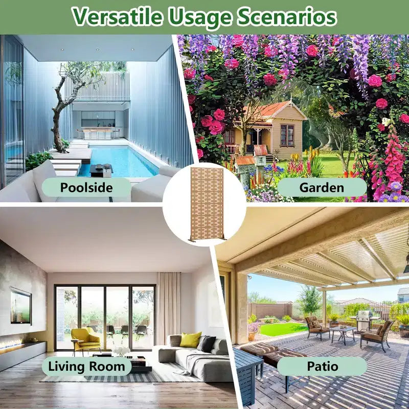Panneau de clôture autoportant Dovelina Outdoor Metal Privacy Screen pour jardin, patio, terrasse, cour 72H x 35W/47W/70W/94W, 59H x 30W/60W
