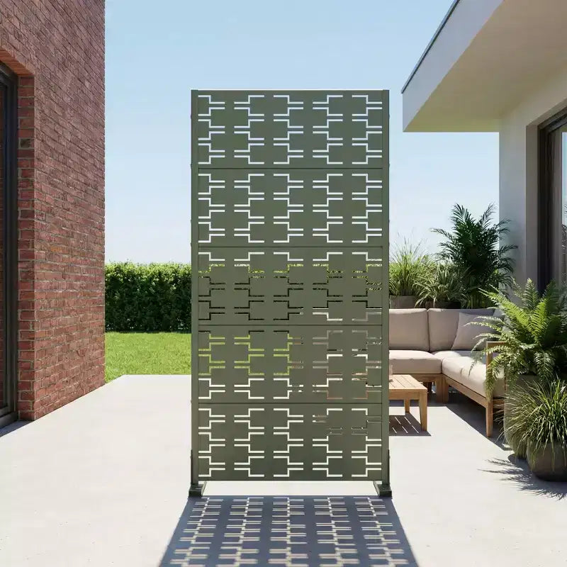 Panneau de clôture autoportant Dovelina Outdoor Metal Privacy Screen pour jardin, patio, terrasse, cour 72H x 35W/47W/70W/94W, 59H x 30W/60W