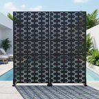 Panneau de clôture autoportant Dovelina Outdoor Metal Privacy Screen pour jardin, patio, terrasse, cour 72H x 35W/47W/70W/94W, 59H x 30W/60W