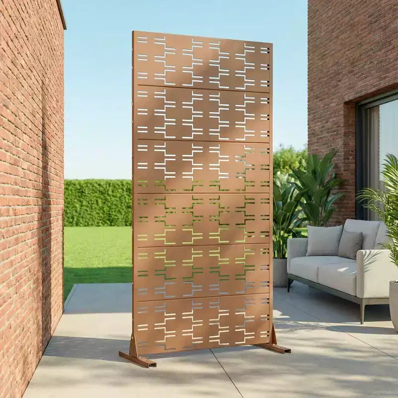 Panneau de clôture autoportant Dovelina Outdoor Metal Privacy Screen pour jardin, patio, terrasse, cour 72H x 35W/47W/70W/94W, 59H x 30W/60W