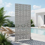 Panneau de clôture autoportant Dovelina Outdoor Metal Privacy Screen pour jardin, patio, terrasse, cour 72H x 35W/47W/70W/94W, 59H x 30W/60W