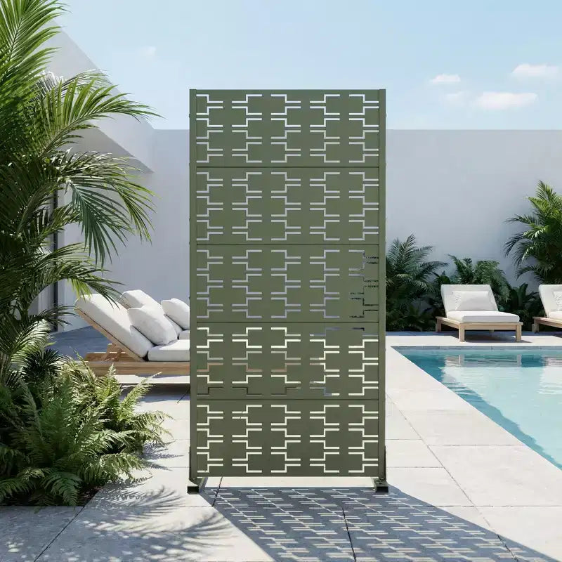 Panneau de clôture autoportant Dovelina Outdoor Metal Privacy Screen pour jardin, patio, terrasse, cour 72H x 35W/47W/70W/94W, 59H x 30W/60W