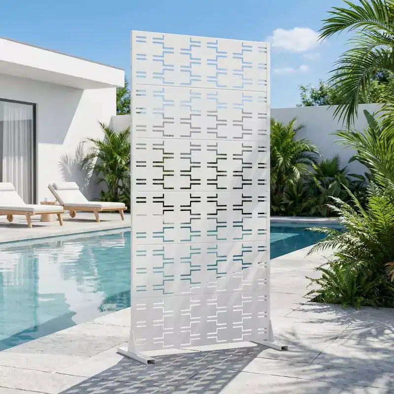Panneau de clôture autoportant Dovelina Outdoor Metal Privacy Screen pour jardin, patio, terrasse, cour 72H x 35W/47W/70W/94W, 59H x 30W/60W