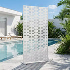 Panneau de clôture autoportant Dovelina Outdoor Metal Privacy Screen pour jardin, patio, terrasse, cour 72H x 35W/47W/70W/94W, 59H x 30W/60W
