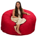 Ultimate Sack 5 Foot Foam Filled Washable Fur Covered Bean Bag Chair, Red