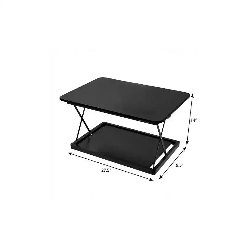 Rehausseur de bureau réglable en acier inoxydable noir HomeRoots 28